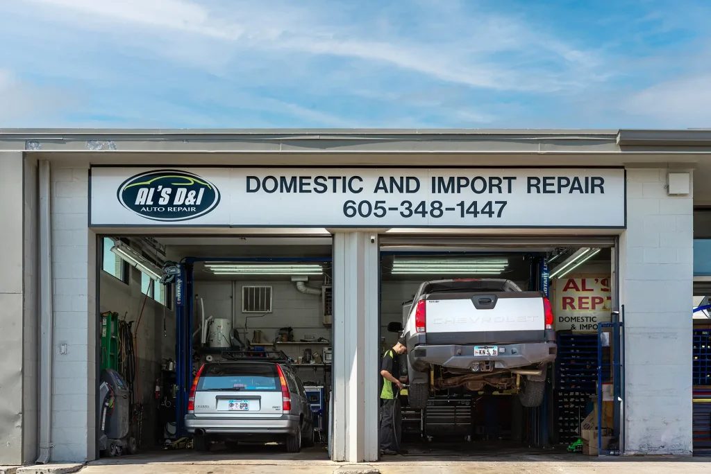 Service bays at Al’s D&I Auto Repair where technicians perform import auto repair and maintenance.